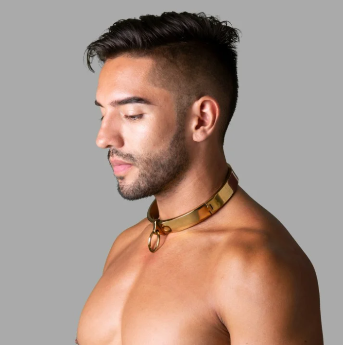 meo submissive set Bondage Halsband gold